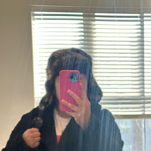 Mudd Faux Fur Brown and Black Trapper Sleight Hat with balls - Picture 7 of 8